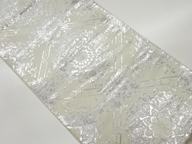 華文に襷・唐草模様織出し袋帯